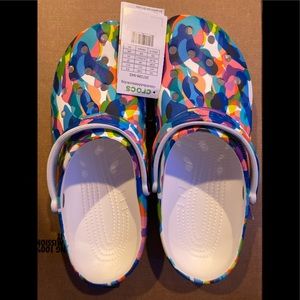 Crocs Classic Bubble Block Clogs, White/Multi, Men 11/ Women 12.5